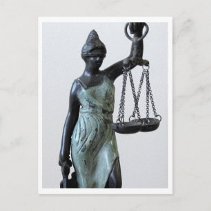 Cartão Postal Senhora cega da estátua de justiça