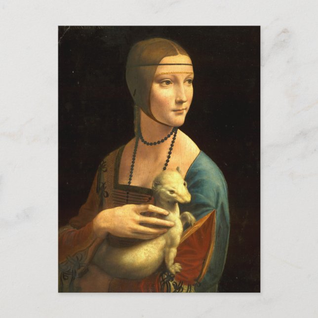 Cartão Postal Senhora com um Ermine (Frente)