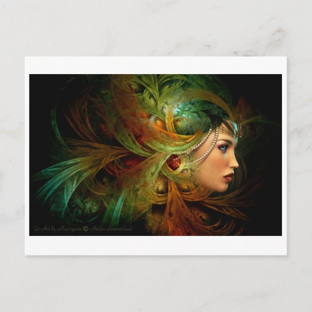 Cartão Postal Senhora com uma morada elegante (Frente)