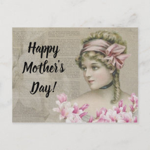 Cartão Postal Senhora Cor-de-rosa Jornal de Steampunk do