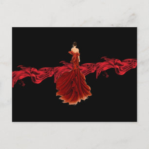Cartão Postal Senhora de Vermelho