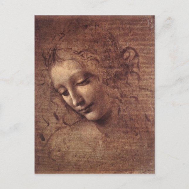 Cartão Postal Senhora do cabelo Disheveled (Frente)