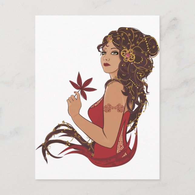 Cartão Postal Senhora do outono (Frente)