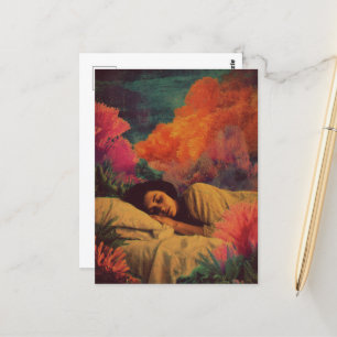 Cartão Postal Senhora Dormindo sob o Mar Surreal Mídia mista