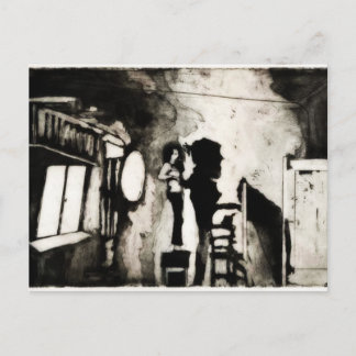 Cartão Postal Senhora em uma cadeira