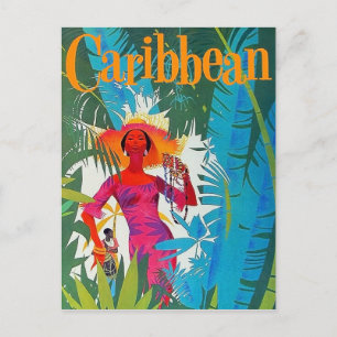 Cartão Postal Senhora em uma caminhada sobre a sela de Caribe, v