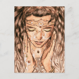 Cartão Postal Senhora Étnica de Arte Nouveau