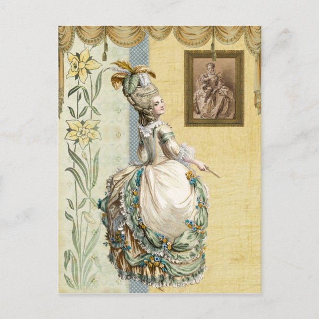 Cartão Postal Senhora Georgiana olhando por Boucher (Frente)