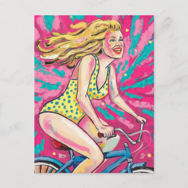 Cartão Postal Senhora, há um problema com a sua bicicleta (Frente)