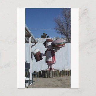 Cartão Postal Senhora Hambúrguer Vintage