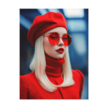 Senhora Loira em Vermelho