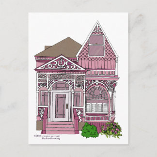 Cartão Postal "Senhora Pintada" vitoriana - rosa