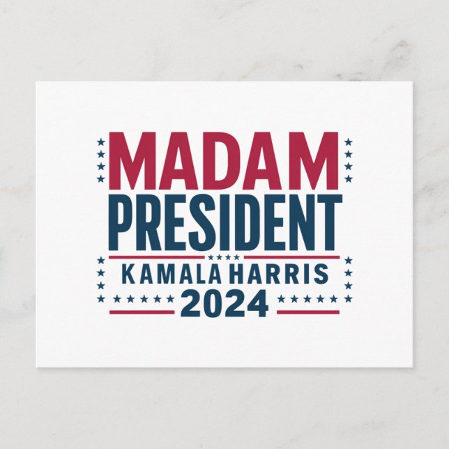 Cartão Postal Senhora Presidente Kamala Harris 2024 Votação Demo (Frente)