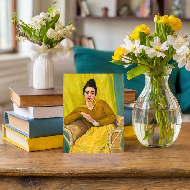 Cartão Postal Senhora sentada na cadeira de Wicker | Koloman Mos (Criador carregado)