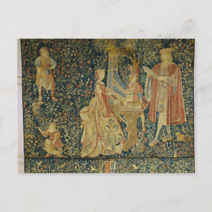 Cartão Postal Senhora tocando o órgão portativo de