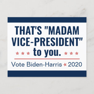 Cartão Postal Senhora Vice-Presidente Kamala Harris Biden 2020