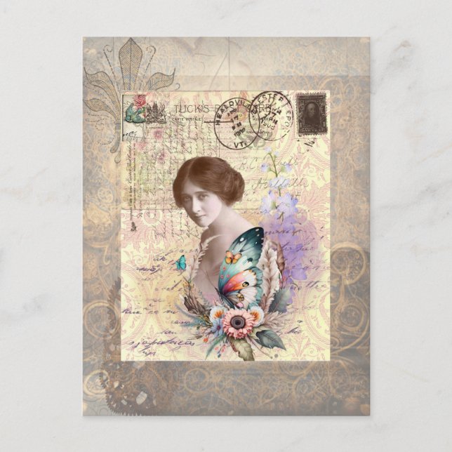 Cartão Postal Senhora Vintage (Frente)