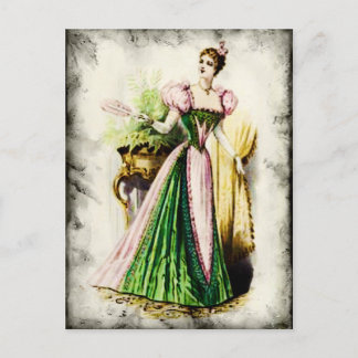 CARTÃO POSTAL SENHORAS FASHIONÁVEIS VINTAGEM 84