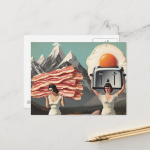 Cartão Postal Senhoras Surrealistas no Café da Manhã nas Montanh