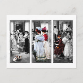Cartão Postal senhoras vitorianas vintage