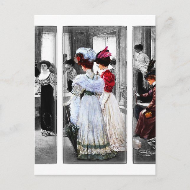 Cartão Postal senhoras vitorianas vintage (Frente)