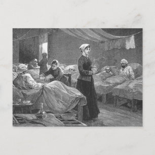Cartão Postal Senhorita Rouxinol no hospital da caserna