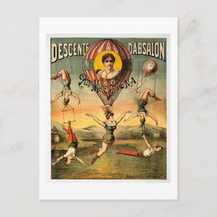Cartão Postal Senhorita Stena Flying Trapese Vintage Circus Post