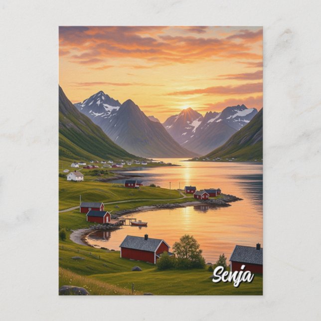Cartão Postal Senja Norway Viagem (Frente)