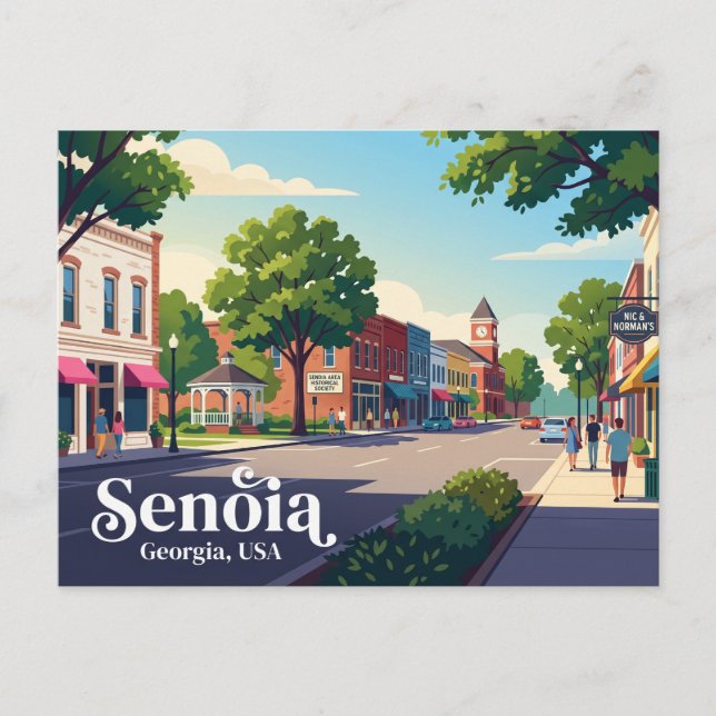 Cartão Postal Senoia Centro Histórico EUA (Frente)