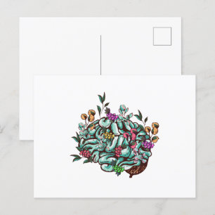 Cartão Postal Sensibilização para a Saúde Mental do Cérebro Huma
