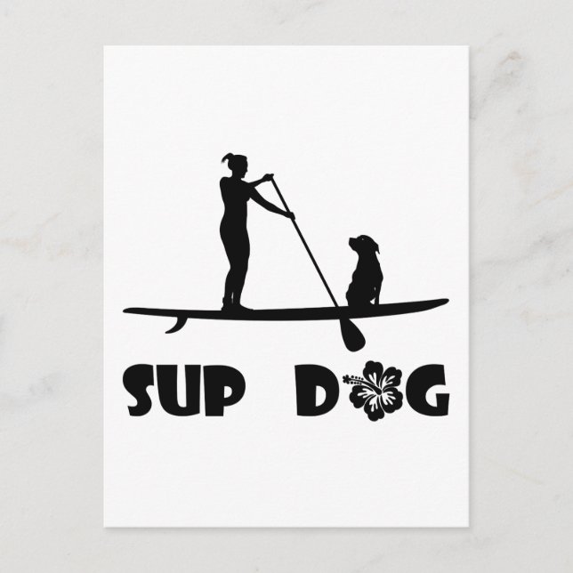 Cartão Postal Sentado de Cachorro SUP (Frente)