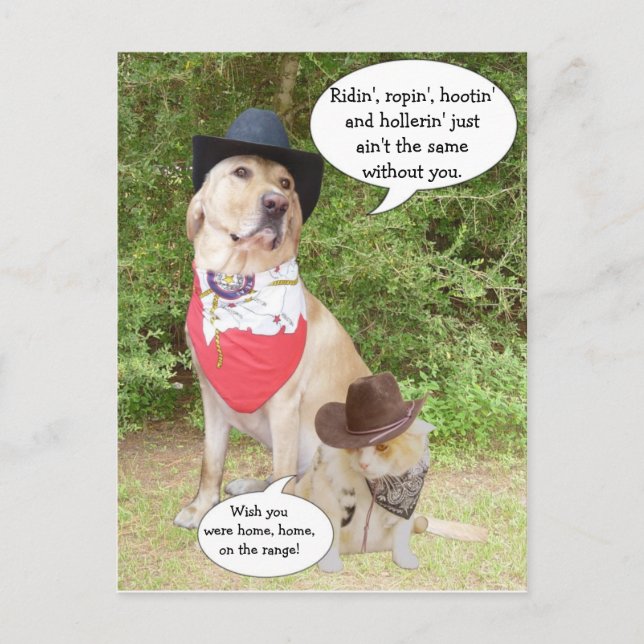 Cartão Postal Sentido sua falta... (Frente)