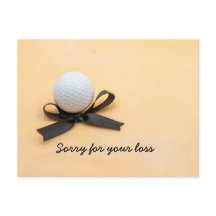 Sentimentos de golfe, desculpe pela sua perda com 