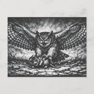 Cartão Postal Sentinela de Coruja Alada por BurnsInHell