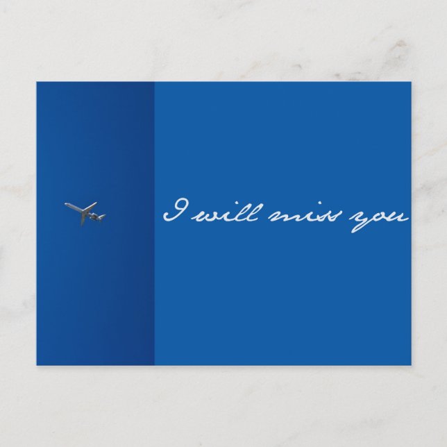 Cartão Postal Sentirei sua falta! (Frente)