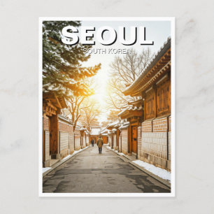 Cartão Postal Seoul Bukchon Coreia do Sul Winter