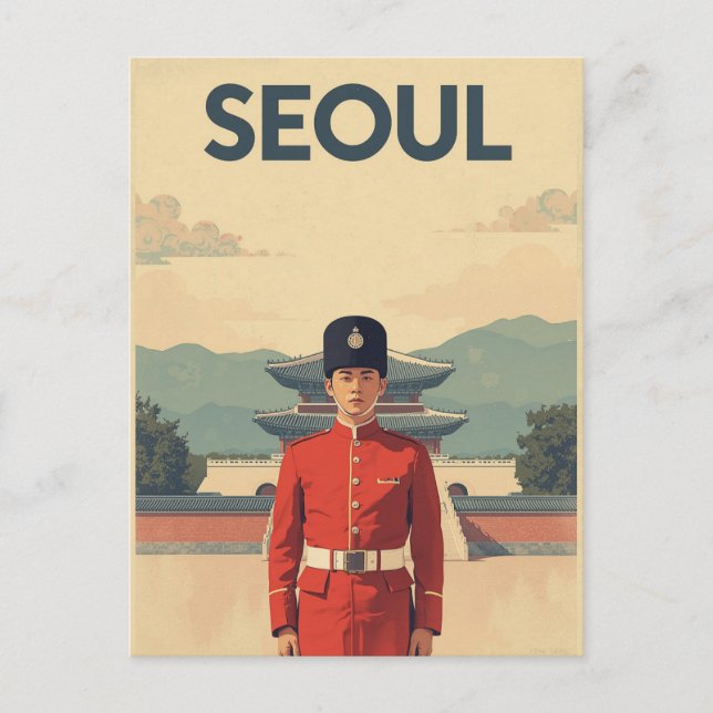 Cartão Postal Seoul Palace Guard (Frente)