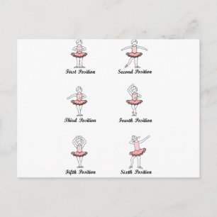 Cartão Postal separador posições do balé
