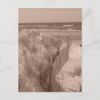 Cartão Postal Sépia Beach Scene