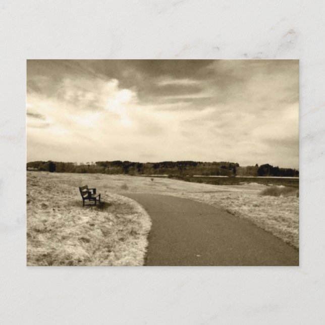 Cartão Postal Sepia Bench (Frente)