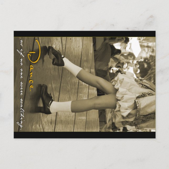 Cartão Postal Sepia Dance Como Se Ninguém Estivesse Assistindo C (Frente)
