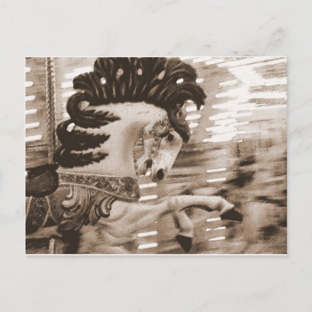 Cartão Postal Sepia Feliz-Cavalo Redondo (Frente)