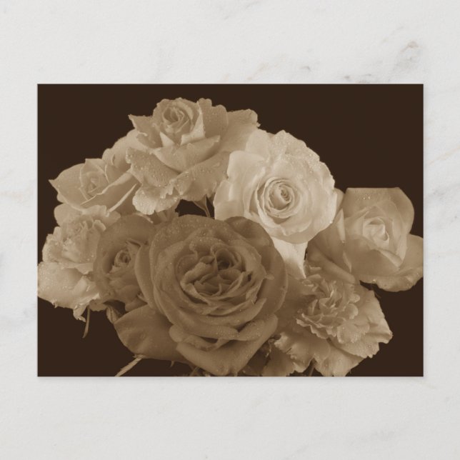 Cartão Postal Sepia Rose Bouquet (Frente)