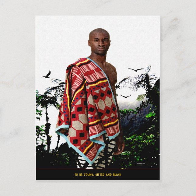 Cartão Postal Ser jovem, dotado e preto (Frente)