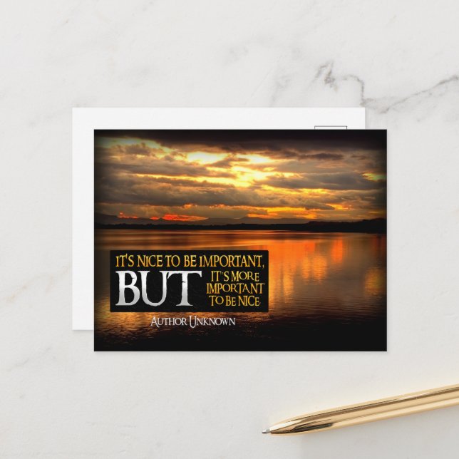 Cartão Postal "Ser legal" Citação Inspiracional (Frente/Verso In Situ)