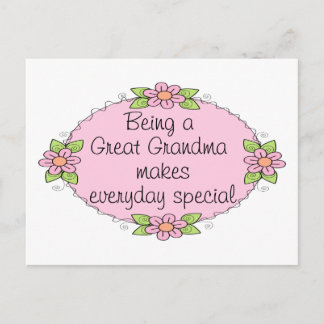 Cartão Postal Ser uma bisavó torna todos os dias especiais