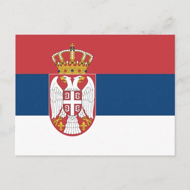 Cartão Postal Serbia Flag (Frente)