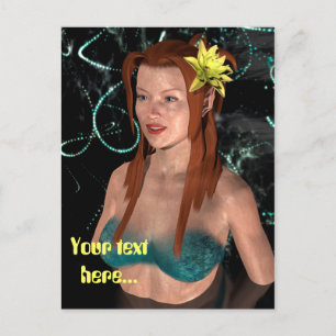 Cartão Postal Sereia à Noite