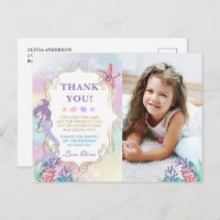 Sereia Aniversário Sob Foto Do Mar Obrigado