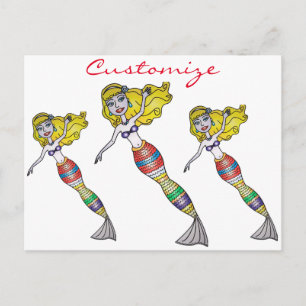 Cartão Postal Sereia Blona e bonita Thunder_Cove